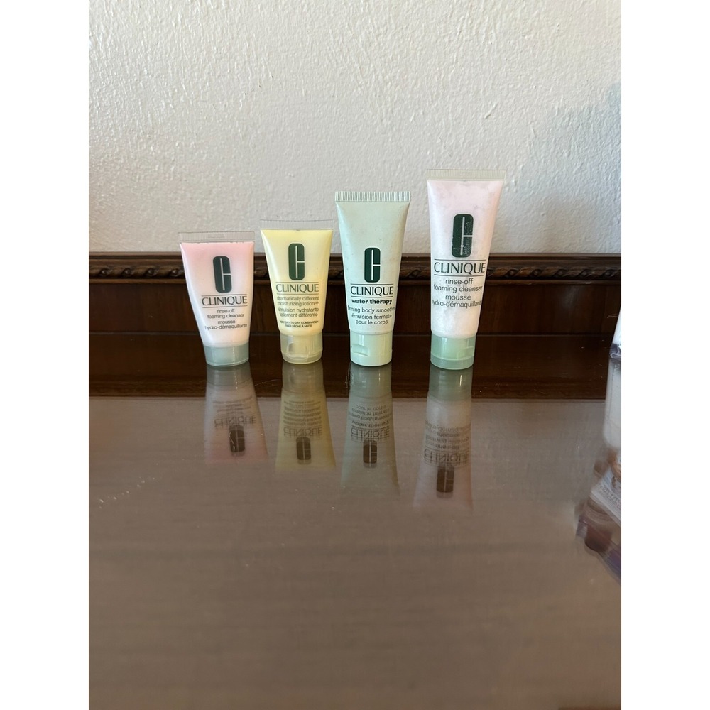 Lot of 4 Clinique Travel & Sample Firming Body, Foaming Cleanser, & Lotion